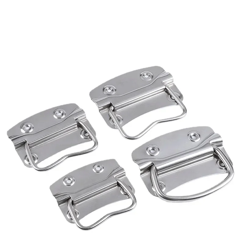 1pcs Stainless Steel Chassis Handle Foldable Toolbox Movable round Handle Industrial Desktop Mechanical Hardware Accessories