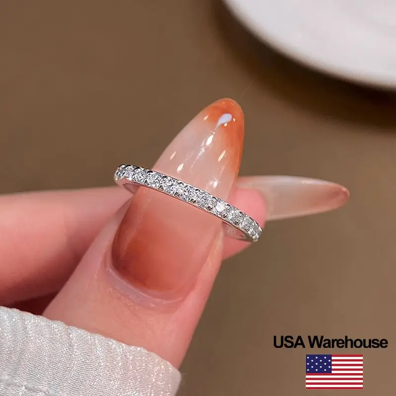 S925 فضة مويسانيتي حقيقي الماس أنيقة مطعمة تاج خواتم للنساء المشاركة الزفاف موضة غرامة مجوهرات #1