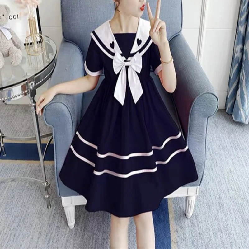 

Girls' Collared Princess Dress 2026 Summer New, Casual Gown for Big Kids Breathable Daily Wear