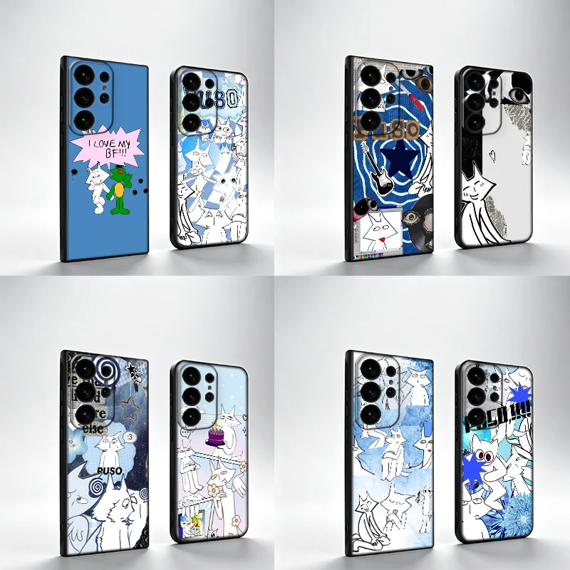 H-House Of Puso Phone Case For Samsung S25Edge S26FE Galaxy S22 S25 S24 S26 Ultra S21 S23 S20 Plus Cover Black Shell Coque