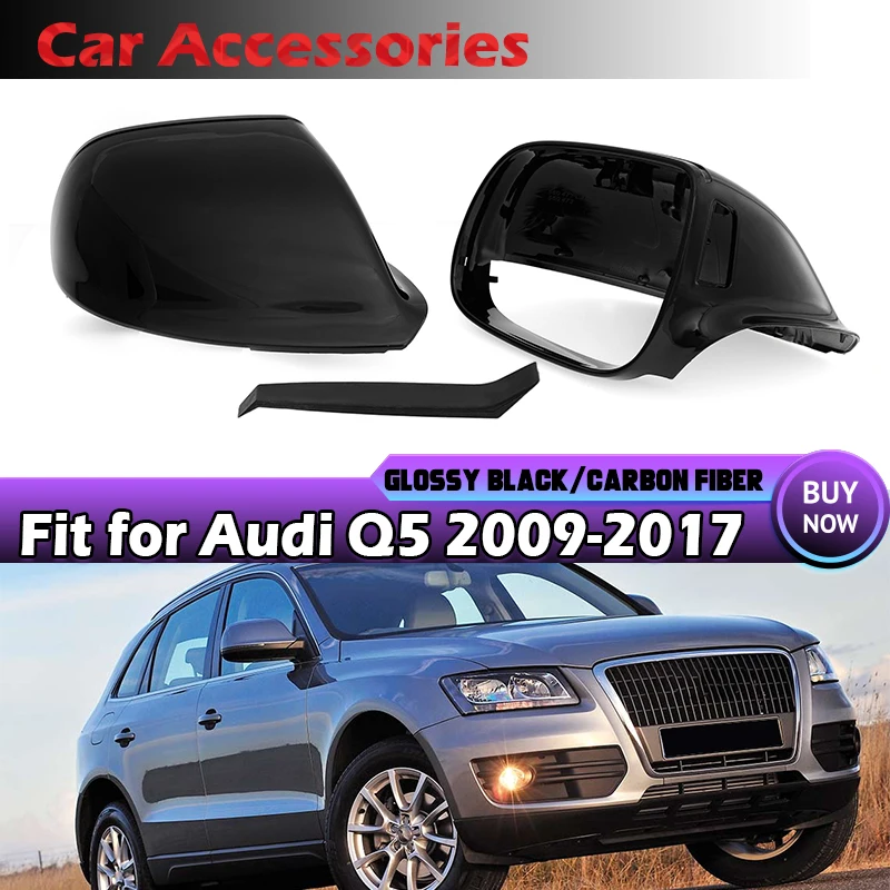 

Gloss Black Side Wing Rear View Rearview Mirror Cover Case Caps For Audi Q5 SQ5 8R 2009-2017 W/Side & Q7 4L 2010-2015