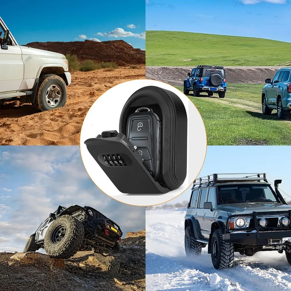 4 Digit Combination Magnetic Key Box - Strong Magnet Hider Under Car, Waterproof Outdoor Lock Box, Hide Key with Signal