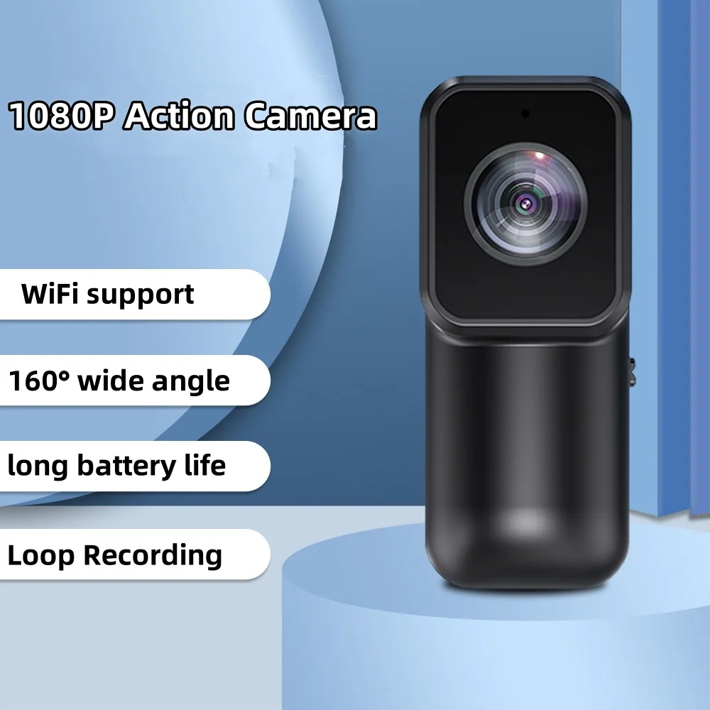 1080P Action Camera WiFi Connect 160° Wide-angle Anti-shake Outdoor Sports Camera Support OTG Function Action Camera for Vlog