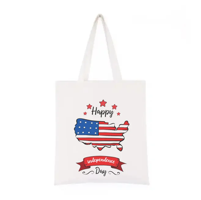 America Flag Happy Independence Day Gift Eco Grocery Shoulder Shopping Bag Canvas Tote Love Mouth Map Peace Love Freedom Mom