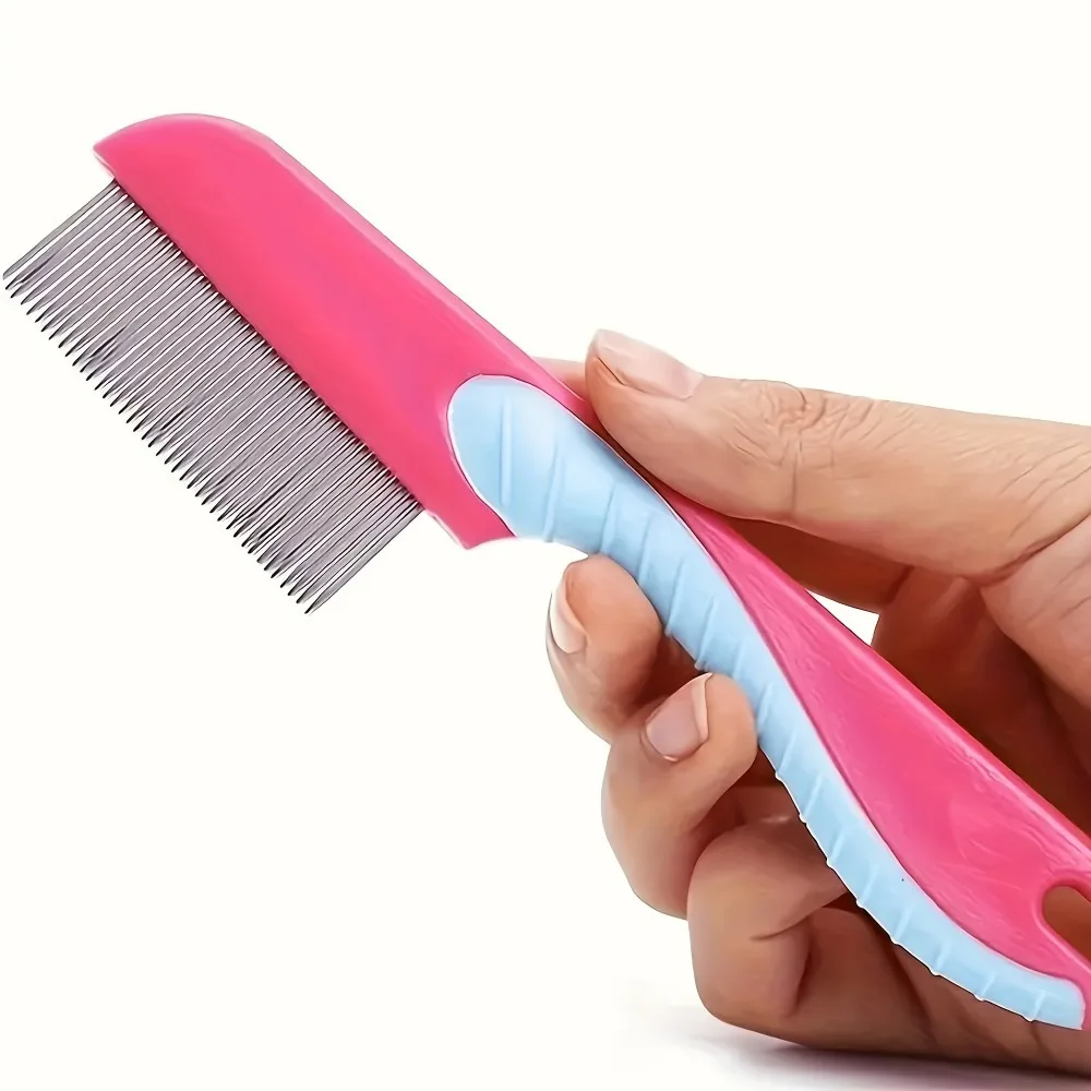 2-piece flea and lice comb set for hair and face, beauty comb with fine teeth to remove tiny bugs from your hair