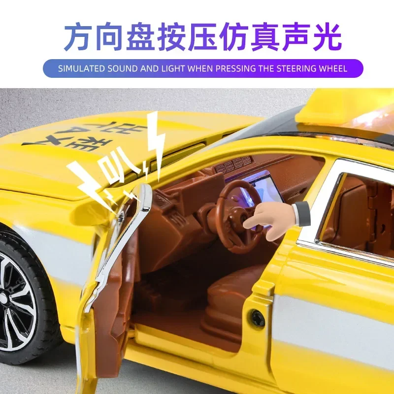 1:24 Mercedes-Benz E300L taxi High Simulation Diecast Metal Alloy Model car Sound Light Pull Back Collection Kids Toy Gifts