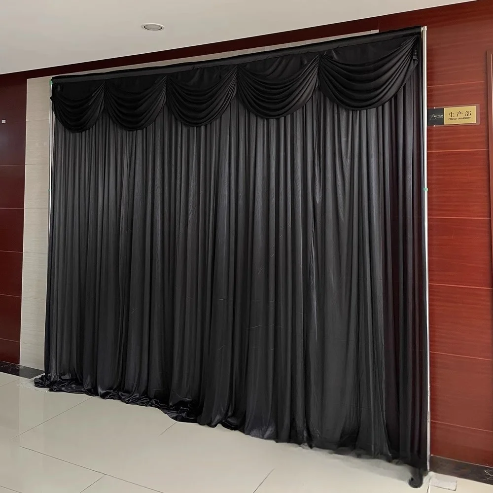 

Luxury Ice Silk Backdrop Curtains, Wedding Stage Backdrop Drapes Silk Fabric Curtain for Wedding Ceremony Party Event Birthday