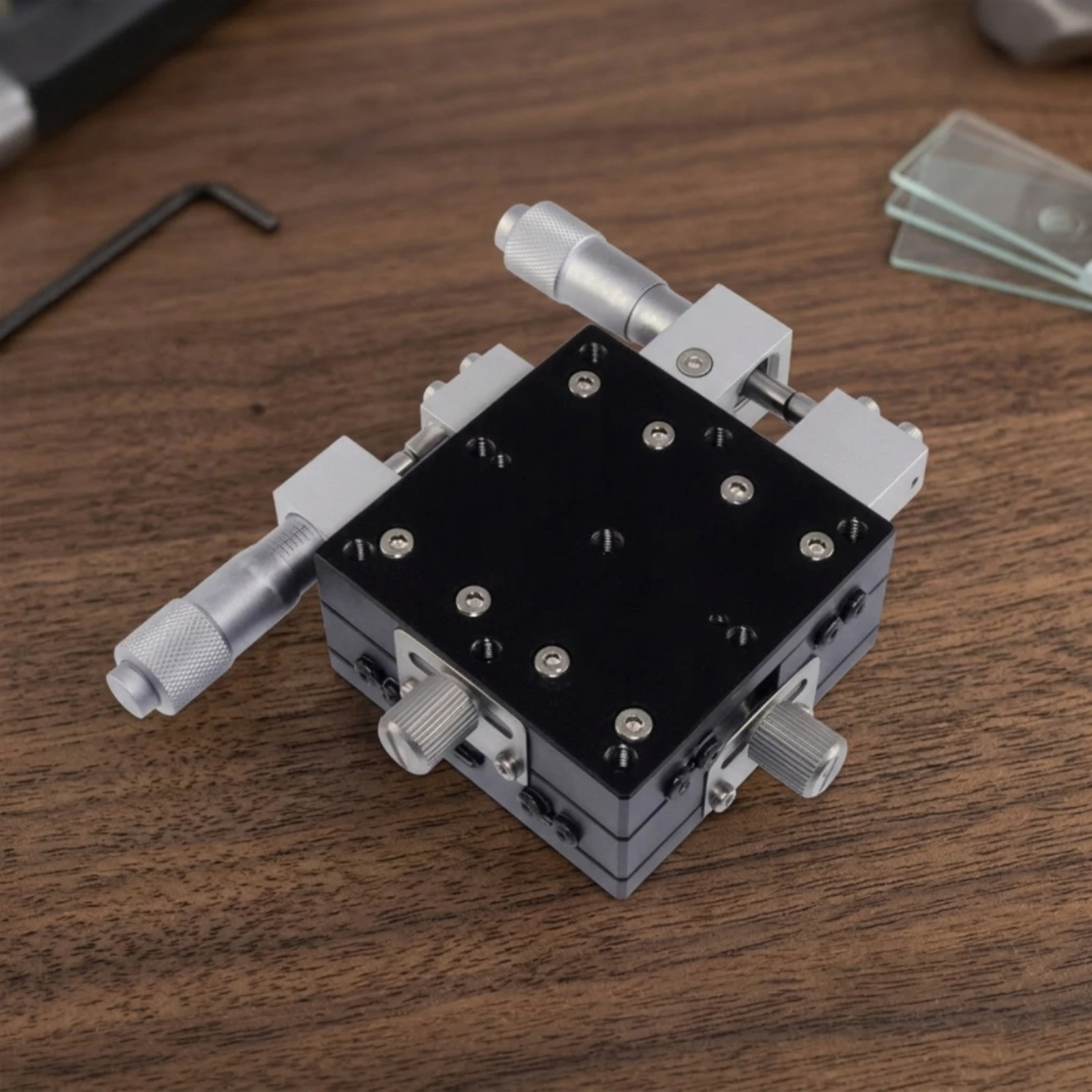 XY Micro-Positioning Stage Adjustable Manual Positioning Stage Cross-Slide Table Stable Hardware Reliable for Machinists