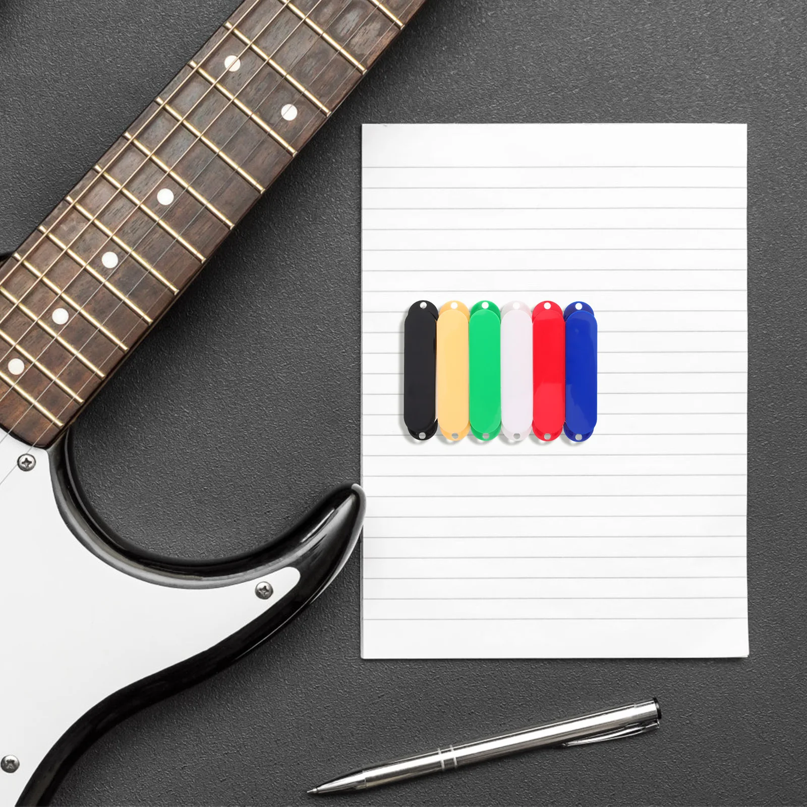 

6 Pcs Electric Guitar Accessories No-hole Cover Casing Single Coil Pickups Plastic Covers