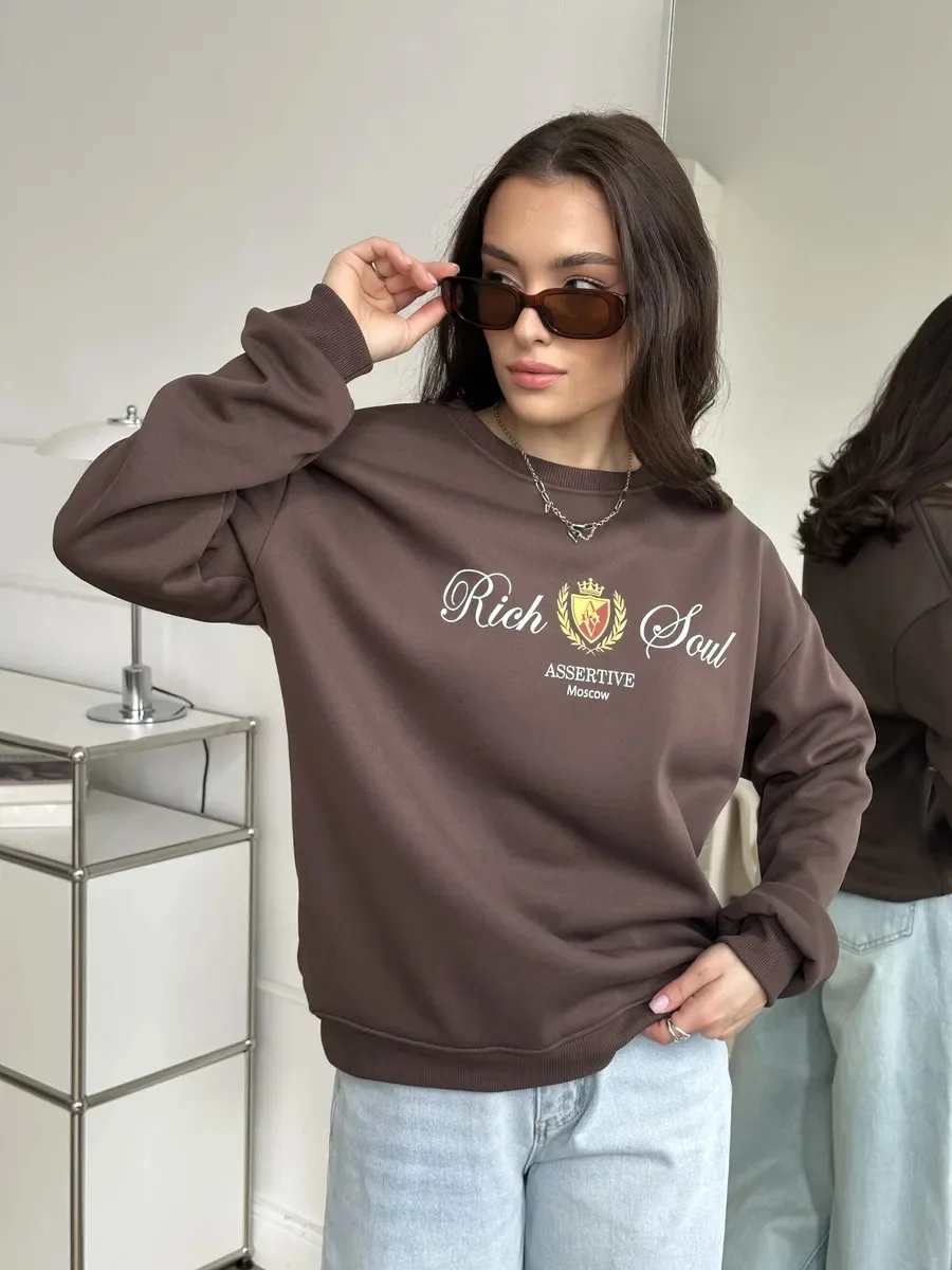 

CGC Casual O-Neck Sweatshirts Women Autumn Winter Plus Thicken Pullovers 2025 New Long Sleeve Tops Winter y2k Clothes Woman