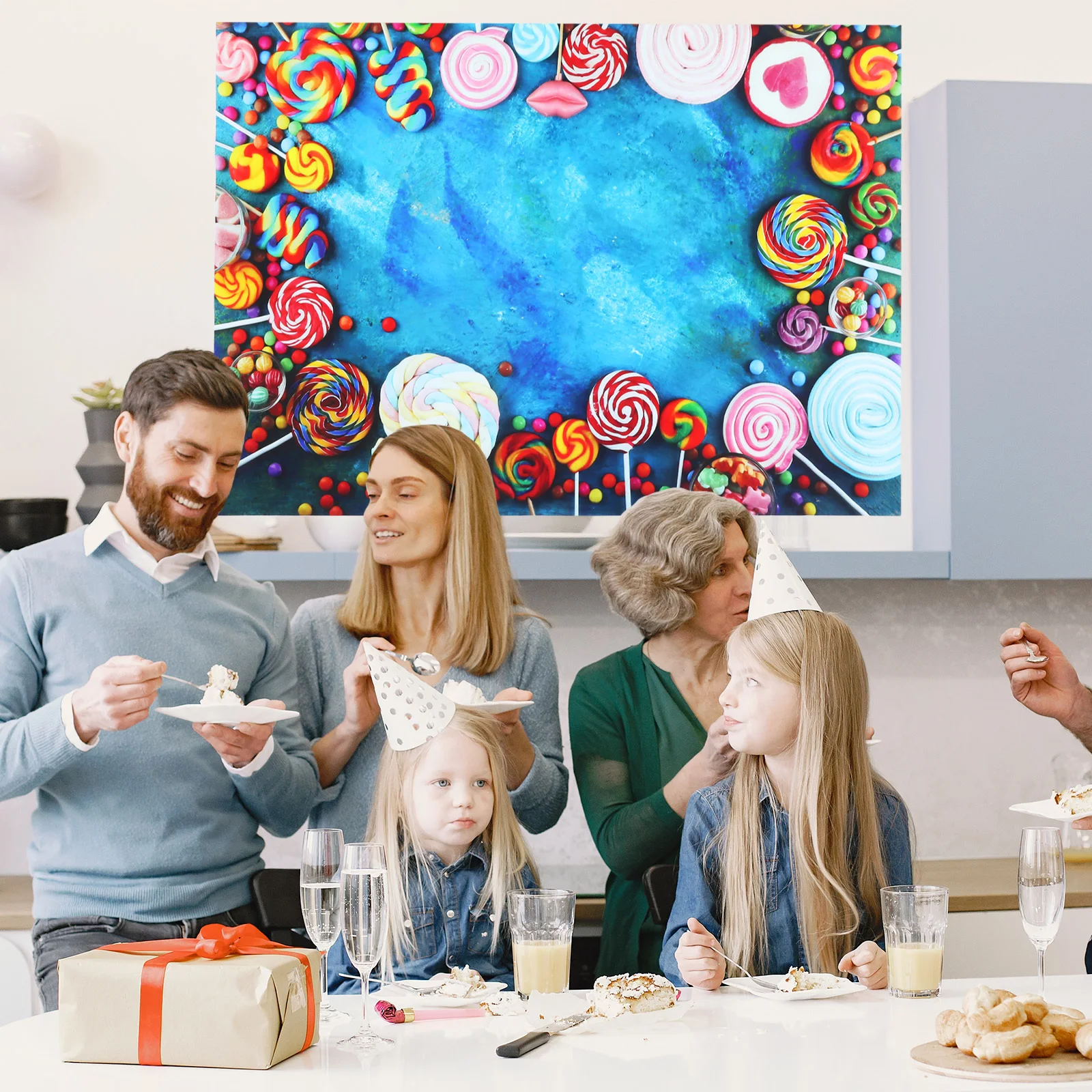 

Lollipops Background Cute Cartoon Poster For Room Wall Decor Indoor Photo Prop Party Decor Kindergarten Supplies Backdrop