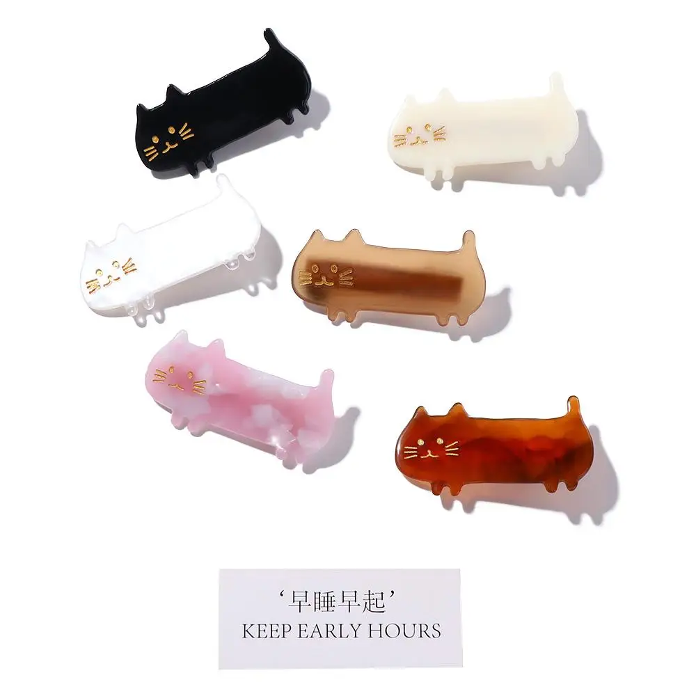 Classic Cute Cartoon Animal Plastic Cat Female Women Barrettes Korean Style Hairpins Hair Clips Hair Accessories