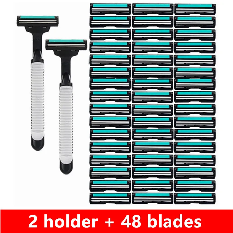 48 pcs Safety Razors for Shaving Men Replace Head Comfortable Shaving Blades Double Blade Razors for Shaving Women