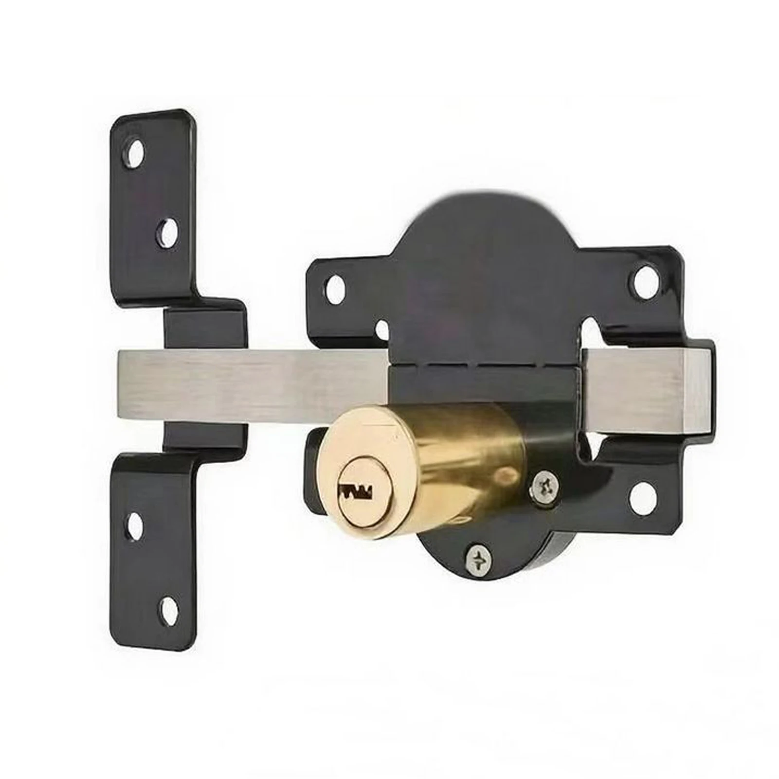 

Двойной замок для садового забора U-образный замок для наружного пространства, длинный замок для ворот с ручкой, пружина 70 мм