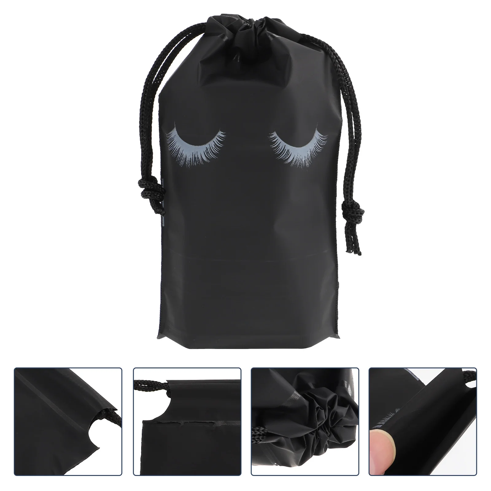 

100Pcs Eyelash Pattern Bag Waterproof Eva Makeup Pouch Travel Toiletry Bag Compact Drawstring Storage for Makeup and