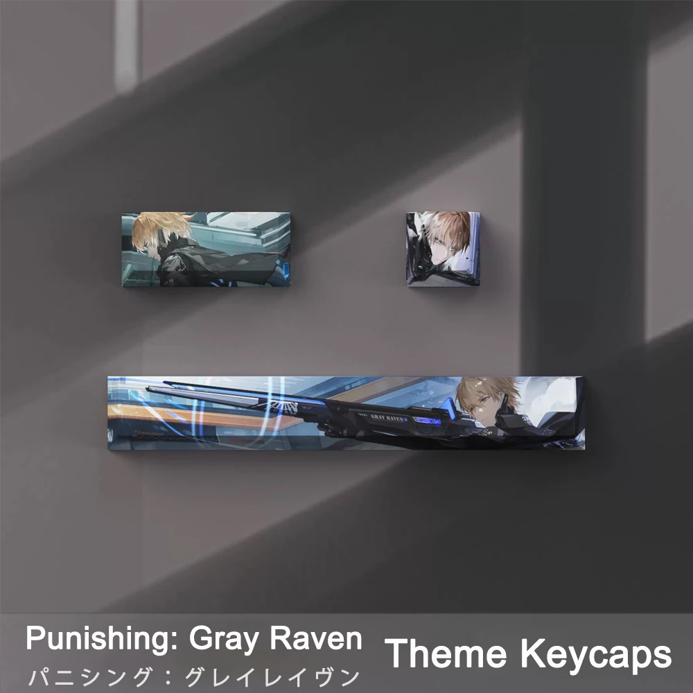 Punishing Gray Raven Anime Dye Sublimation PBT Mechanical Keyboard Keycap Set Cherry Profile with 6.25U Spacebar for Geared towa