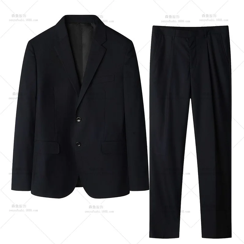 

Men Three Piece Suit Sets Lapel Full Sleeve Blazers Vest Long Pants Slim Fit Ensemble Business Evening Solid Formal Summer 2026