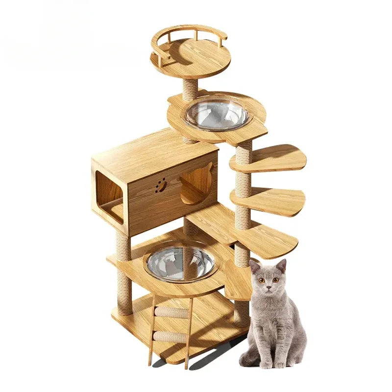 

Customized New design cat climbing tower Factory Bed Space capsule scratcher jumping platform cat tree