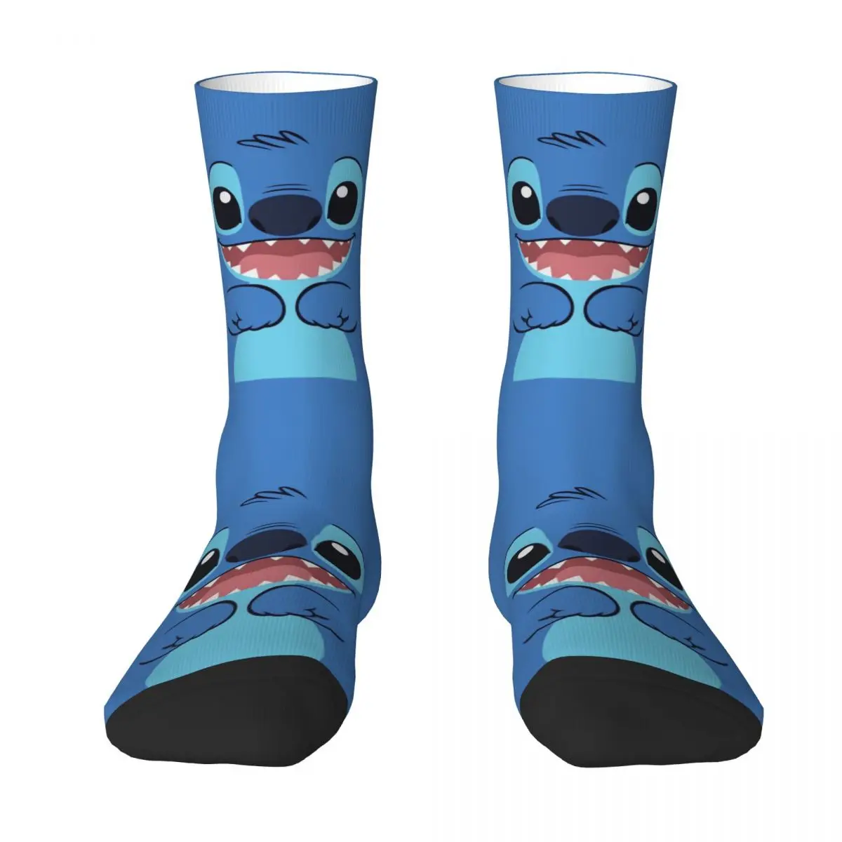 Autumn Winter Retro Women Men Anime Lilo & Stitch Socks Sweat Absorbing Basketball Socks