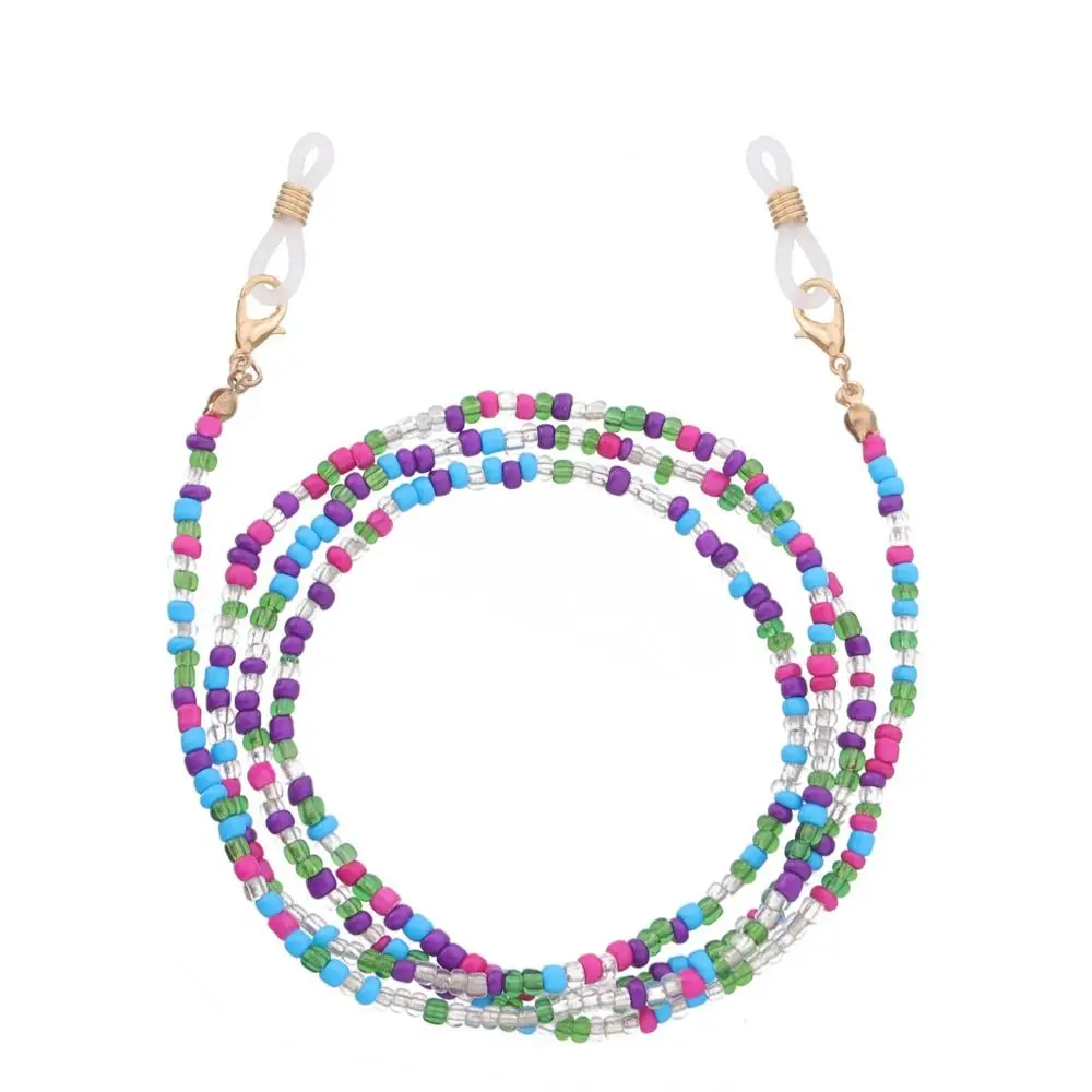 

Metal Chain Colorful Bead Glasses Chain Colorful Bohemia Style Sunglasses Chains Anti-lost Neck Strap String Eyeglass Lanyard