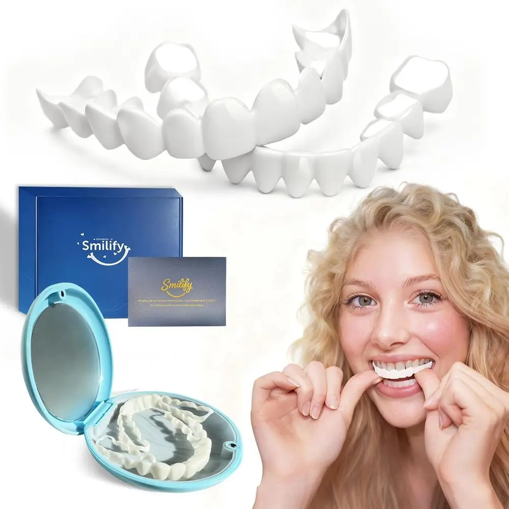 

Накладки на зубы Custom-it для женщин и мужчин, персонализированные клипсы для улучшения улыбки, набор для самостоятельного изготовления - съемная временная улыбка