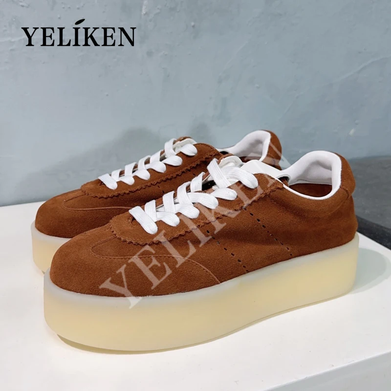 Spring Autumn Designer Simple Comfortable Soft Genuine Leather Women's Casual Shoes Ladies Retro Thick soled Small White Shoes