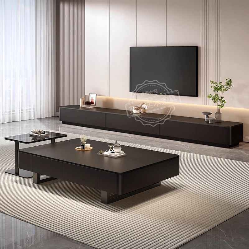 Italian Modern Coffee Table Luxury Minimalist Unique Design Coffee Table Vintage Black Mesas De Centro Para Sala Furniture
