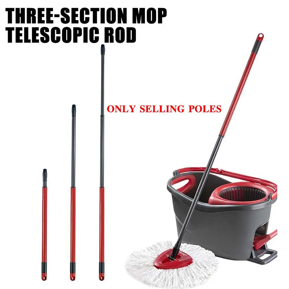 Rotating Mop Rod Three Section Mop Telescopic Rod 48inch Telescopic Installation Simple Mop Cleaning Accessories