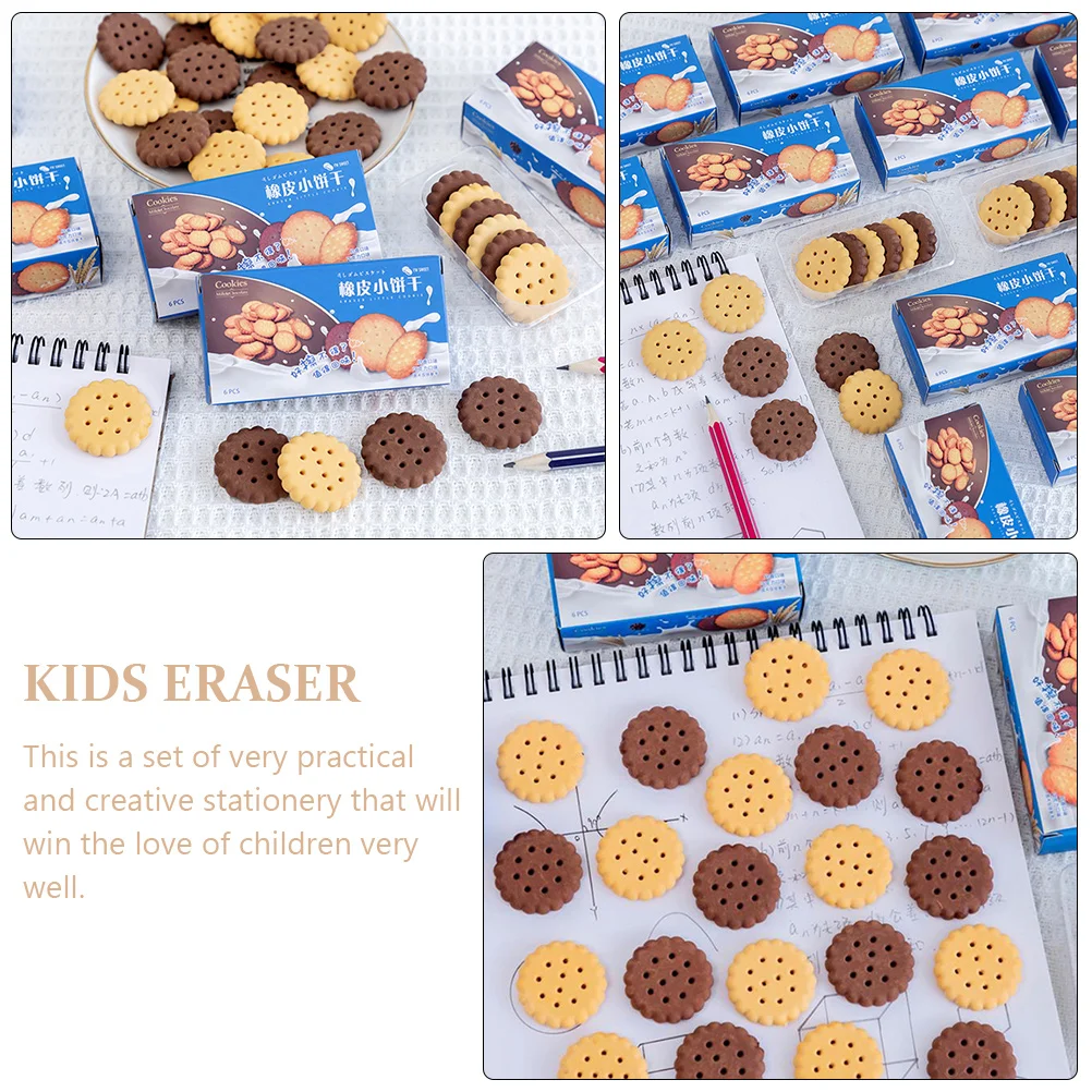 

18pcs Cartoon Biscuit Eraser Adorable Lovely Kids Stationery Gifts Students School Supplies Erasers Rubber Wiper
