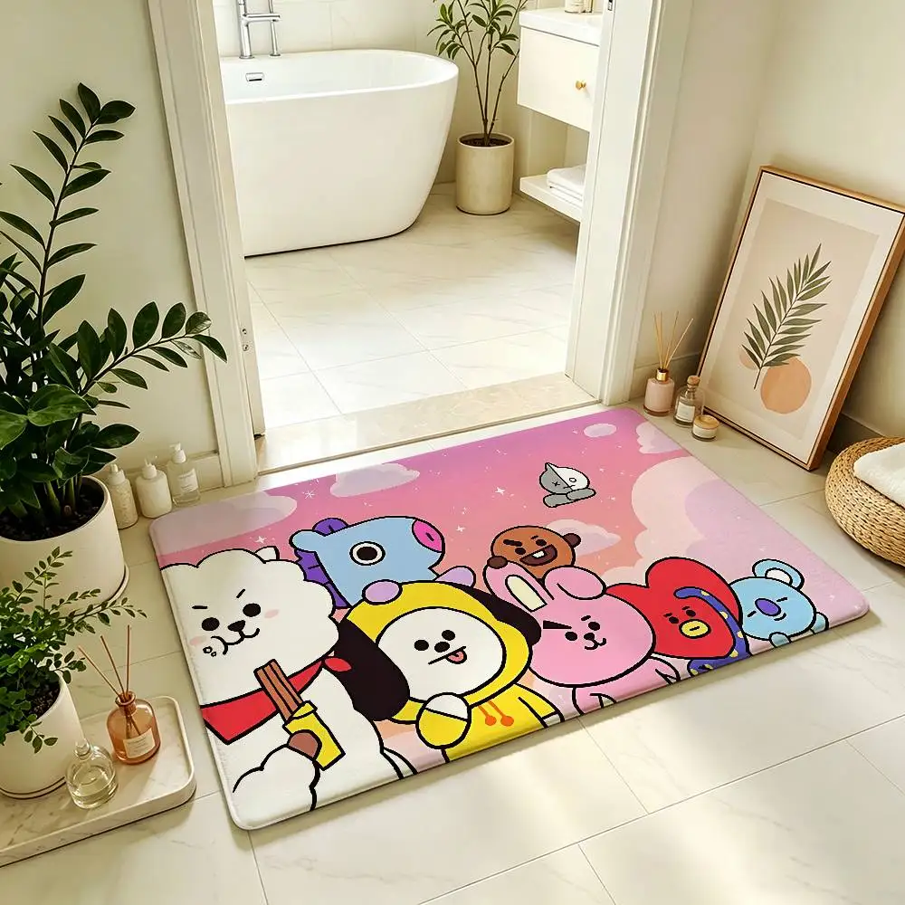 Cute-B-bt-21S Carpet Bathroom Anti-slip Mat Door Mat Home Decoration Mat Entrance Door Mat Scratch-resistant Door Mat