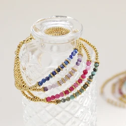 Natural Turquoises Stone Beads Bracelets for Women Gold Plated 18K High Quality Ajustalbe Pulseras Boho Beach Style Jewelry