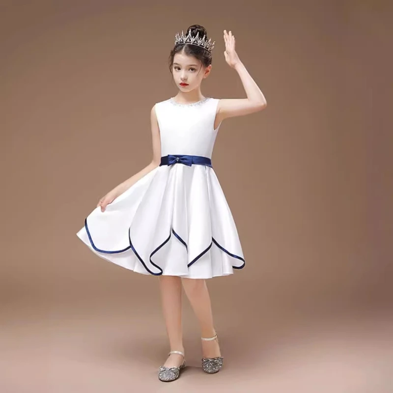 

New Children Girls Party Dress Princess Birthday Gown Kids Piano Performance Pageant Formal Celebration Evening Wear Costume