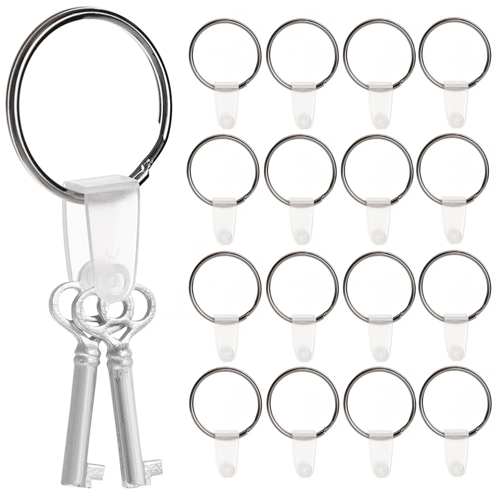 White Plastic Transparent Clear Buckle Button Keychain PP Clip Folding Ornament Keyring Key Chain DIY Accessories