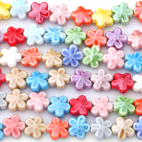 12mm 10Pcs Ceramic Five Petal Flower Unique Scattered Beads Handmade DIY Jewelry Couple Bracelet Earrings Necklace Accessories M