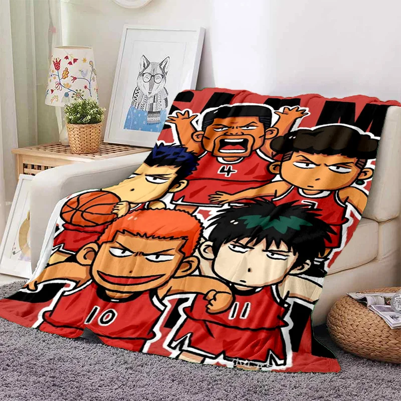 Cartoon Slam Dunk Basketball Anime Soft Blankets,Keep Warm Throw Blanket Comfortable Blanket for Picnic Beds Sofa Home Bedroom