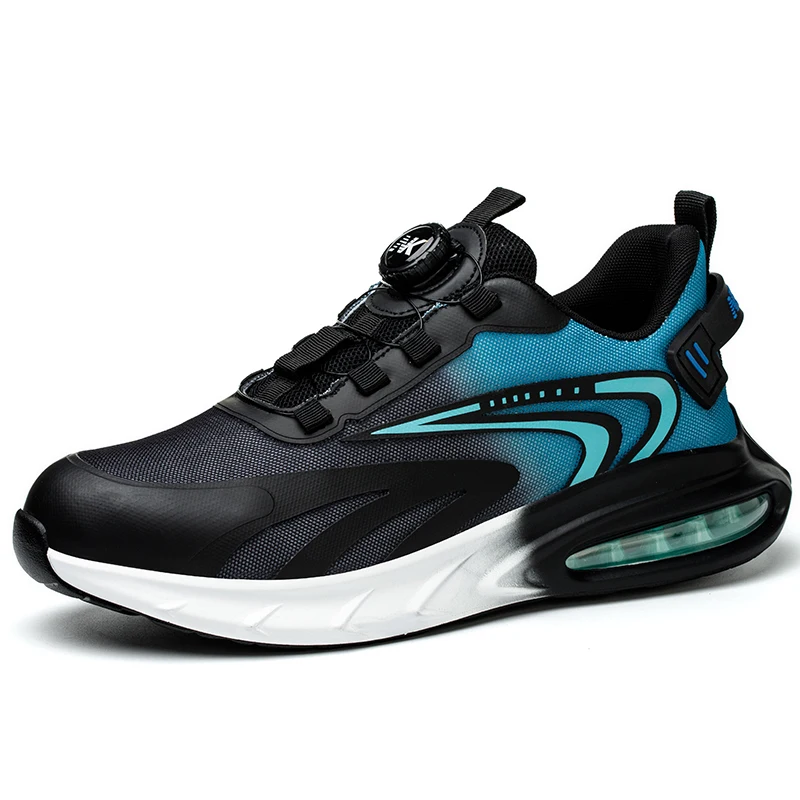 

Мужские рабочие ботинки со стальным носком, промышленные защитные ботинки от ударов, модные мужские рабочие кроссовки, дышащие защитные туфли с сетчатым верхом