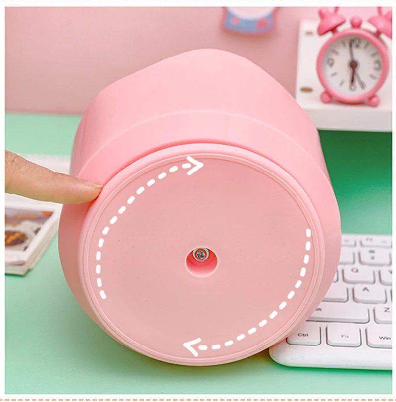 Imagem -05 - Grande Capacidade Rotating Pen Holder Cute Desktop Papelaria Box Mesa de Escritório da Escola Caixa de Armazenamento de Papelaria Organizador de Pincel de Maquiagem