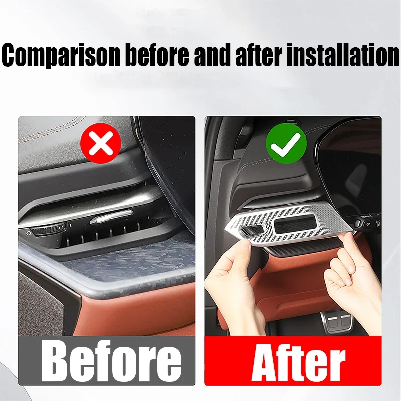 For Audi Q5 2025 2026 front side air outlet stainless steel protective cover automotive accessories interior modification parts 2