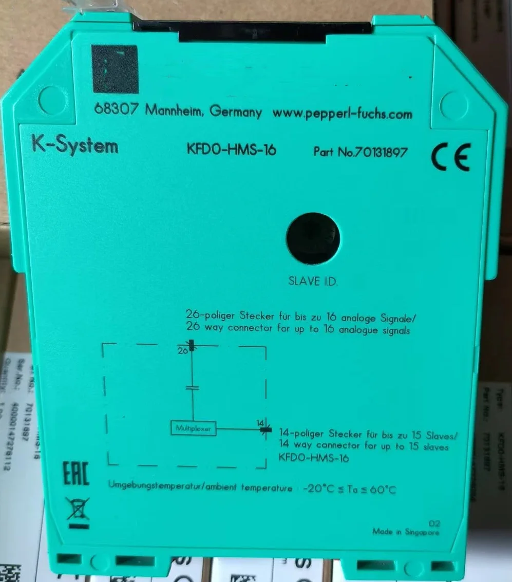 

2026 P+F KFD0-HMS-16 HART MUX Secondary Module 100% New and Original