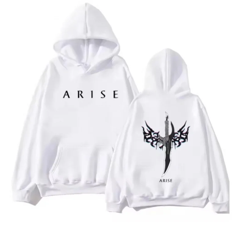 

Anime Solo Level Hip-Hop Hoodie Retro Gothic Pattern Streetwear Casual Sweatshirt for Men