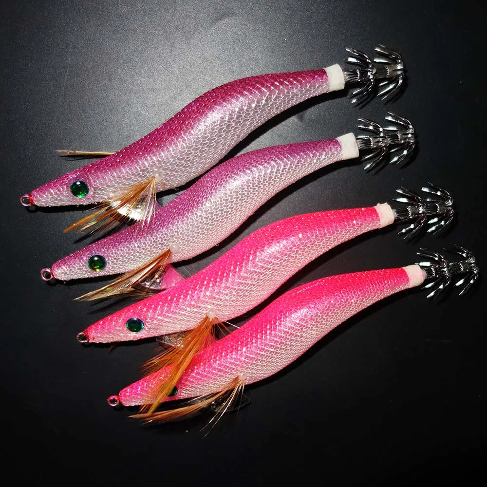 4X 3.5 YAMASHITA  SQUID JIGS Glow in Dark Rattle Squid JIgs Squid Egi Shrimp jig