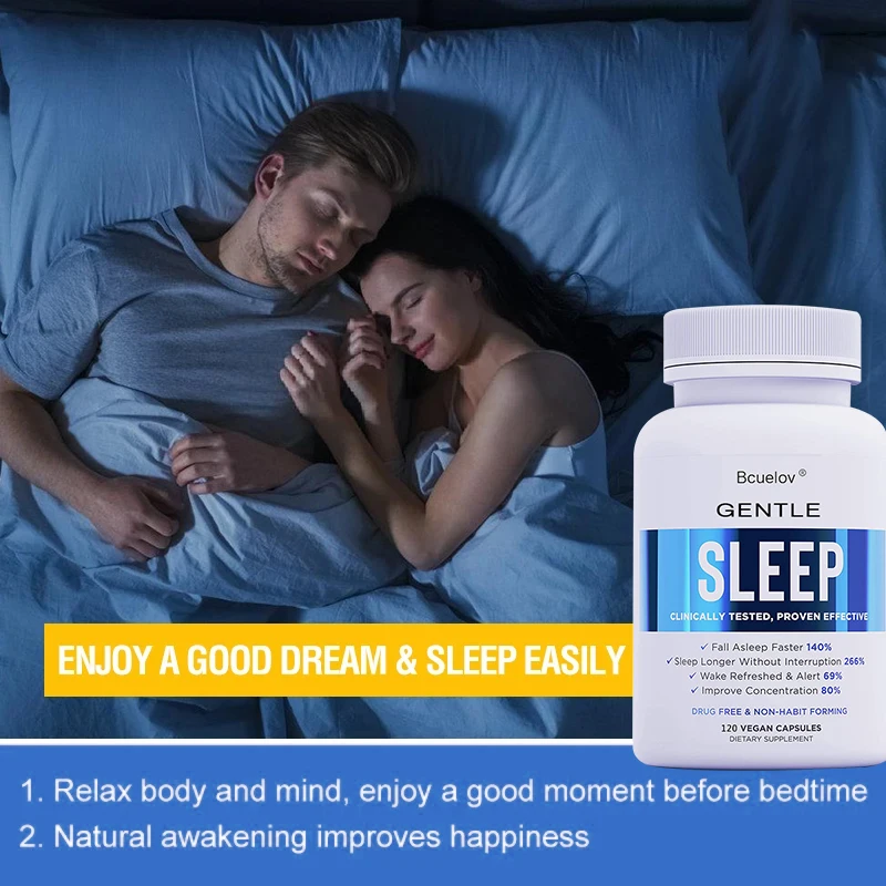 Magnesium Supplement, Sleep Aid Capsules with Melatonin, Gluten-free, Vegetarian, Non-GMO, Helps The Body Fall Asleep Easily