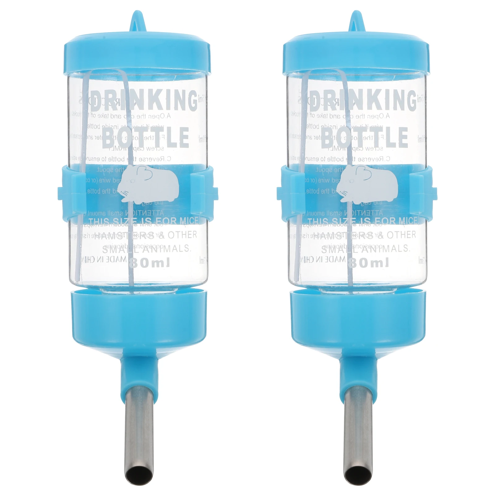 

2pcs Hamster Water Feeder 80Ml Automatic Leak-Proof Pet Drinking Tool For Puppy Rabbit Lizard Small Pets Supply Equipment