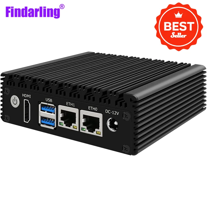 6W a bassa potenza Intel N3050/N3160 Quad Core Quad Thread X86 Soft Router 2*1000M porta Lan HD-MI uscita custodia in metallo Mini PC