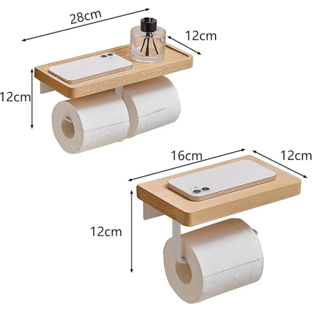 Log Beech Toilet Roll Box Facial Tissue Paper Holder Toilet Roll Paper Solid Wood Frame Paper Towel Roll Paper Holder Phone Rack