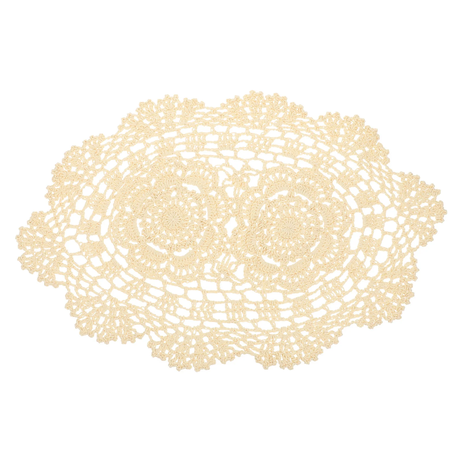 

Cotton Crochet Lace Tablecloth Rustic Placemat Elegant Dinning Table Decor Home Party Table Mat Tableware Pad