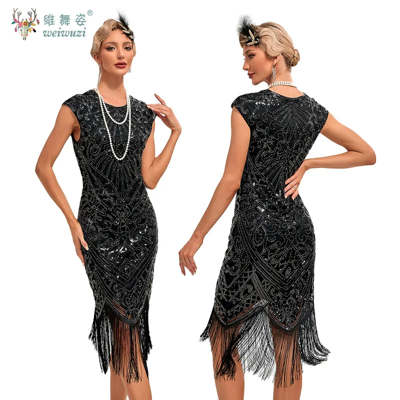 빈티지 자수 술 스팽글 비즈 메쉬 칵테일 파티 플러스 사이즈 드레스 단순하고 세련된 트렌드가 있는 공식 행사