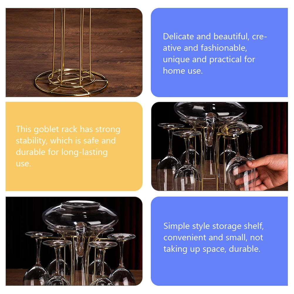 

Glass Holder Display Rack Stemware Bottle Shelf Desktop Stand Glasses Standing