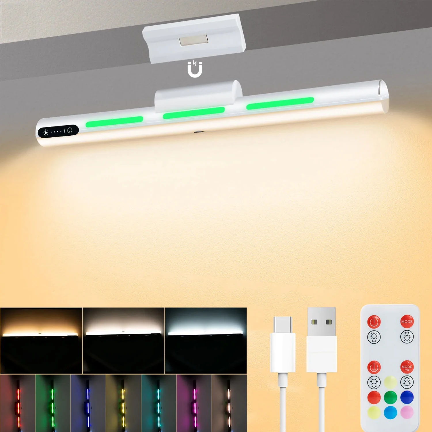 

Сенсорный ночник, светодиодная магнитная настольная лампа, аккумулятор 1800 мАч, перезаряжаемая настольная лампа для чтения, для прикроватной тумбочки, зеркальных ламп