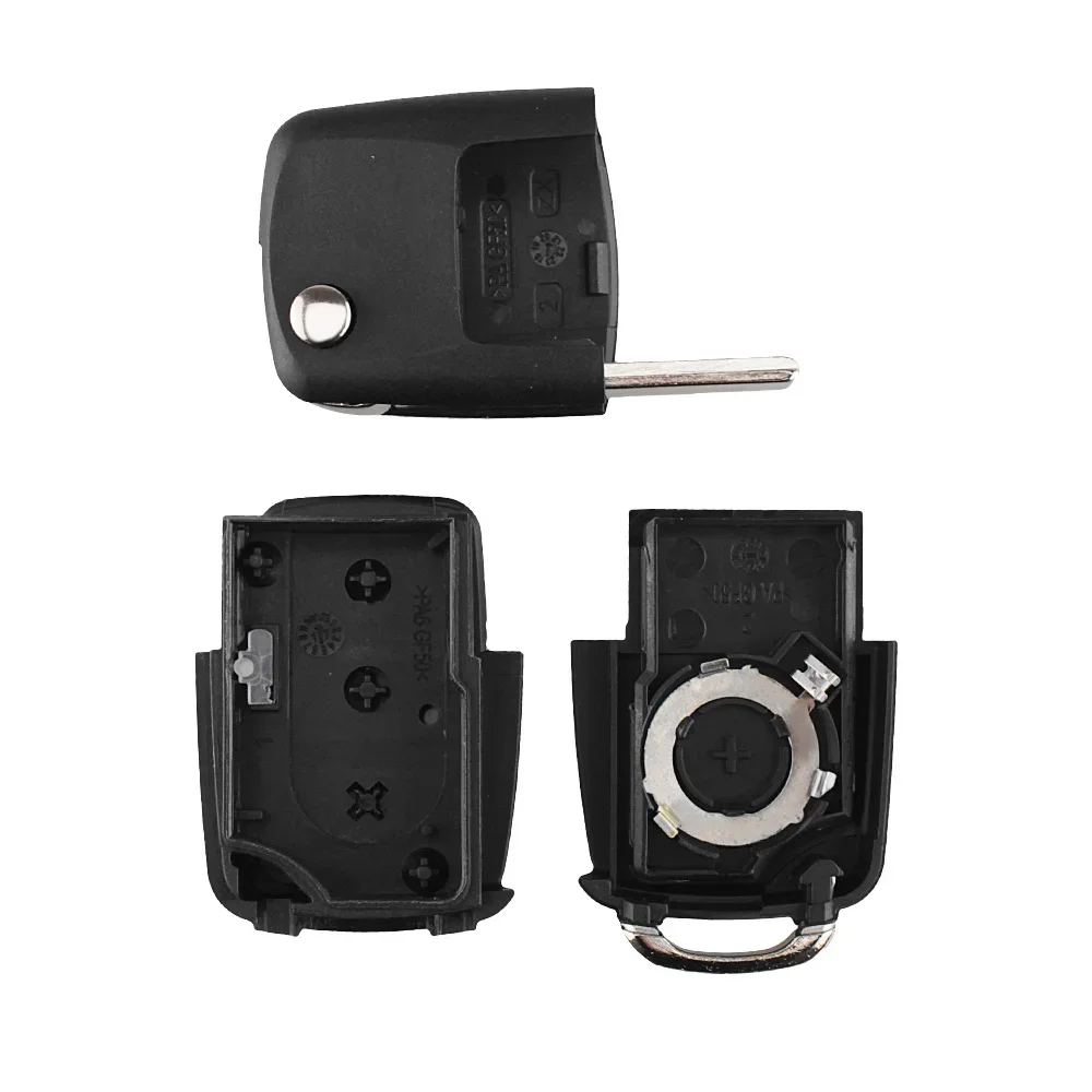 Dandkeyรีโมทคีย์พับFob Key ShellสำหรับVw Volkswagen Jetta Passat Beetle Polo Bora 3 ปุ่มโลโก้